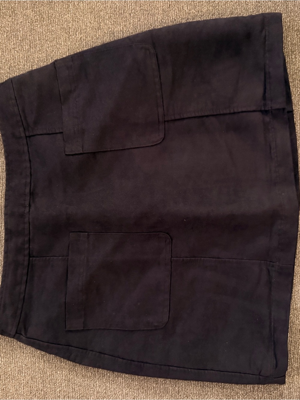Old Navy Suede Black Mini Skirt with Front Zipper Detail